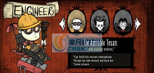 饥荒德克萨斯州的工程师人物MOD v2.5