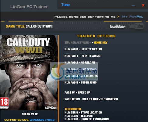 使命召唤14二战九项属性修改器 LINGONv1.5