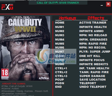 使命召唤14二战十四项修改器 v1.8