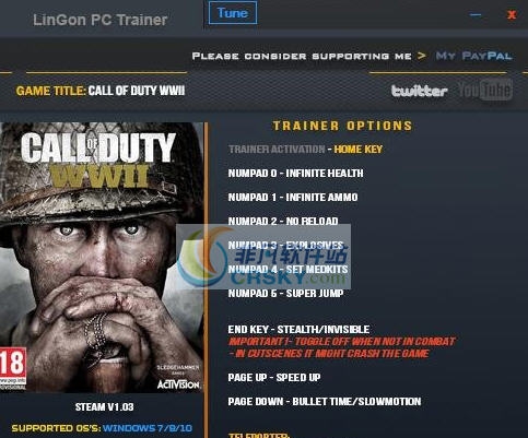 使命召唤14二战十项修改器 v1.09