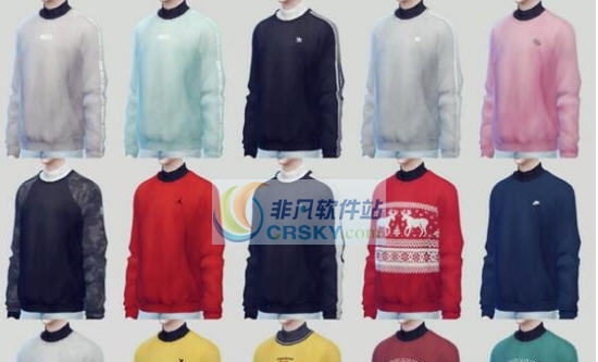 模拟人生4十五色男士潮流长袖上衣MOD v1.36