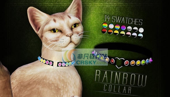 模拟人生4彩虹色猫咪项圈MOD v3.6