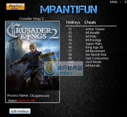 王国风云2十项修改器 v2.8.5