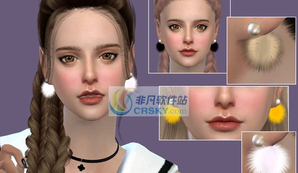 模拟人生4女士毛绒绒小球耳坠MOD v2.3