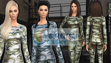 模拟人生4蓝绿迷彩保暖内衣套装MOD v2.5