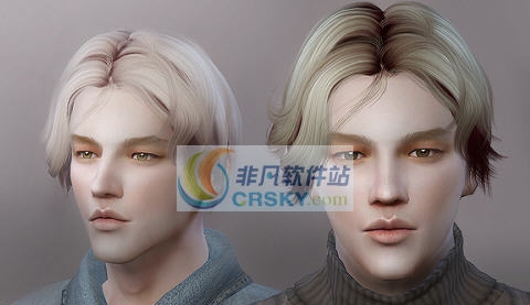 模拟人生4男士欧美校园范中分微卷发型MOD v2.8