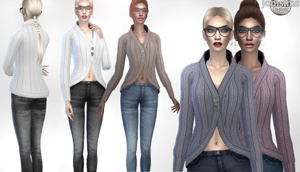 模拟人生4Deskwa女士质感毛衣外套MOD v2.6