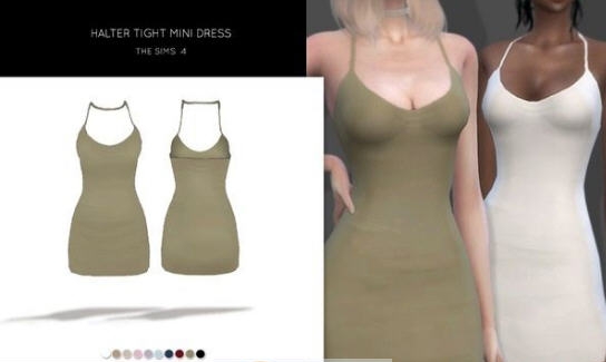 模拟人生4女士吊带露背紧身迷你裙MOD v2.7