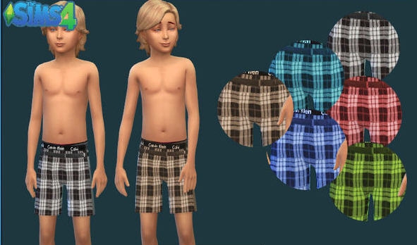 模拟人生4男童装格子短裤整合包MOD v2.5