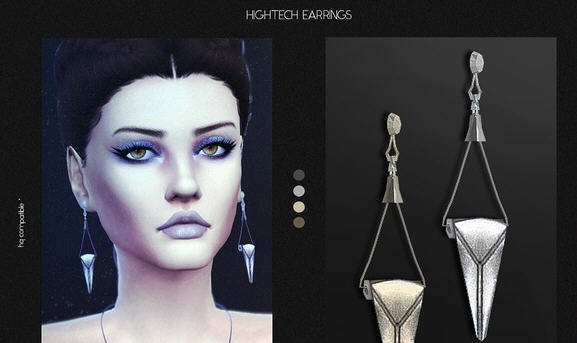 模拟人生4女士科技盾倒三角金属耳坠MOD v2.4