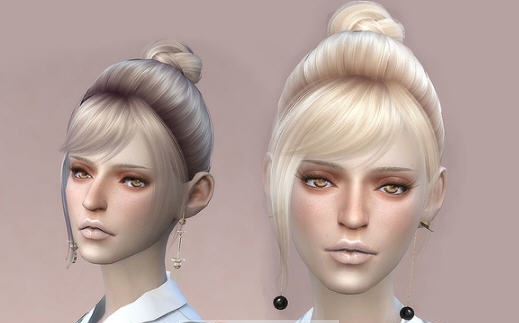 模拟人生4女士斜刘海清新丸子头MOD v2.5