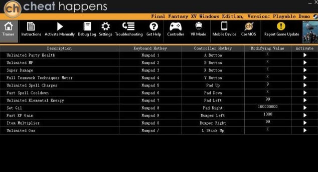 最终幻想15试玩版十一项修改器 v3.6