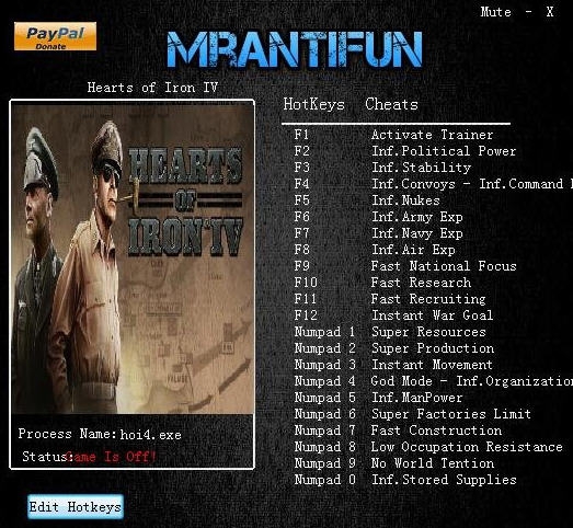 钢铁雄心4二十三项修改器 v1.10