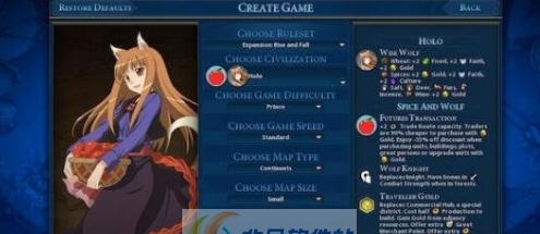 文明6迭起兴衰狼与香辛料赫萝MOD v2.3