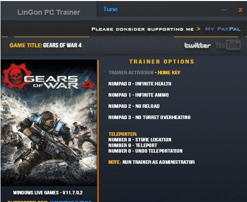 战争机器4六项修改器 v11.7.0.7