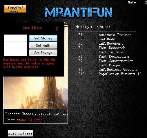 文明6无迭起兴衰DLC修改器 v1.0.0.233