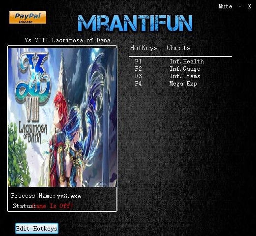 伊苏8四项修改器 v3.5