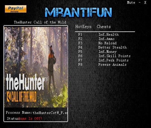 猎人荒野的呼唤八项修改器 v1.25