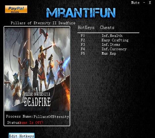 永恒之柱2死火五项修改器 v1.2.0.0036