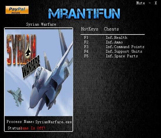 叙利亚战争五项修改器 v1.2.0.4.9