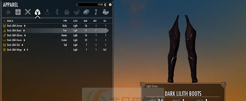 上古卷轴5天际暗色百合性感盔甲MOD v2.6