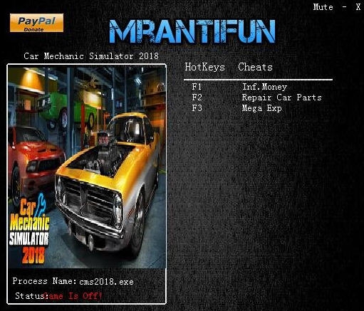 汽车修理工模拟2018三项修改器 v3.4