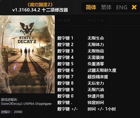 腐烂国度2十二项修改器 v1.3160.34.5