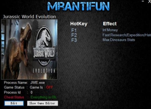 侏罗纪世界进化五项修改器 v3.5