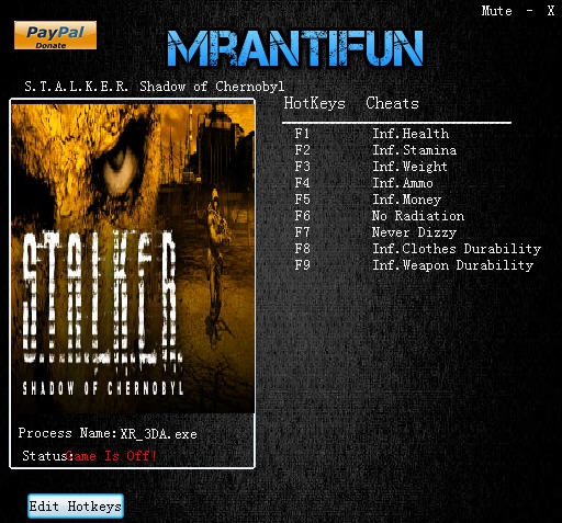 潜行者切尔诺贝利的阴影九项修改器 v3.6