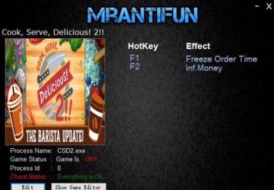 烹调上菜美味2二项修改器 v2.4