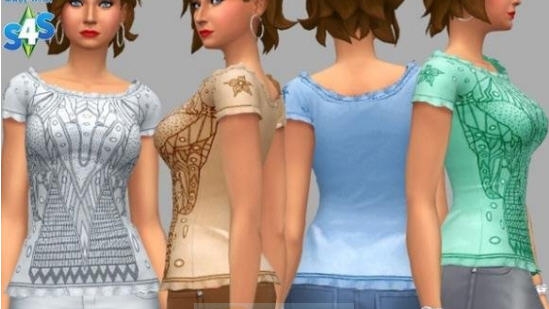 模拟人生4克莱尔时尚图案上衣MOD v2.4