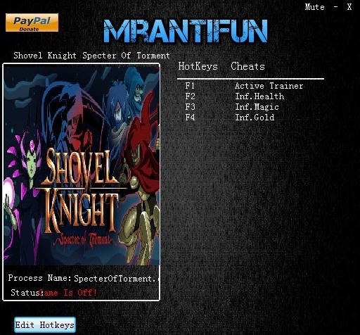 铲子骑士幽灵的折磨三项修改器 MrAntiFunv1.3
