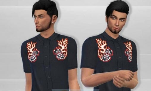 模拟人生4男士刺绣衬衫MOD v2.6