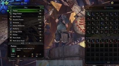 怪物猎人世界大型商店的物品分类管理MOD v2.5