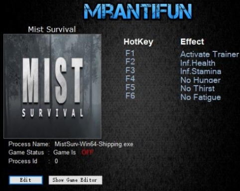 迷雾生存五项修改器 v3.5