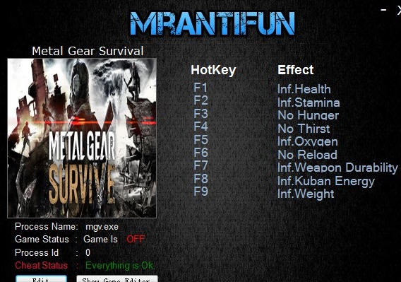 合金装备幸存九项修改器 v3.3