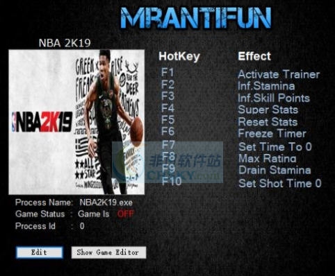 NBA2K19八项修改器 MrAntiFunv1.8
