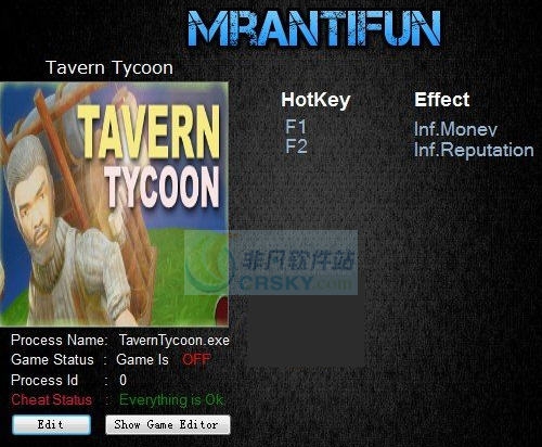 酒店大亨龙的宿醉无限金钱声望修改器 v3.5