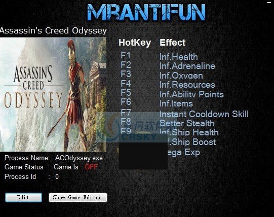 刺客信条奥德赛十一项修改器 v1.1.9
