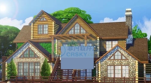 模拟人生4湖边木质别墅MOD v2.4