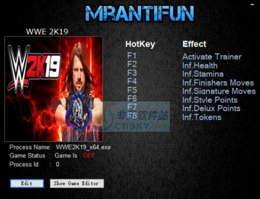 WWE2K19七项修改器 v3.6