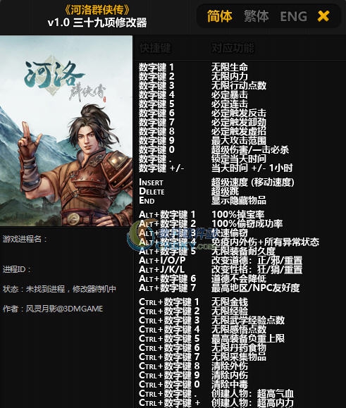 河洛群侠传三十九项修改器 v3.7