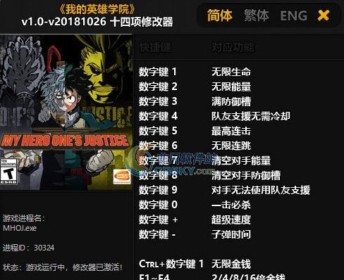 我的英雄学院我的正义十四项修改器 婵＄偛顑呭&ugrave;閿嬪閹烘瀚夐柛顐ｇ箓椤ㄦ硣1.6