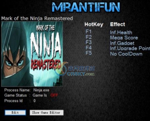 忍者之印重制版五项修改器 v3.6