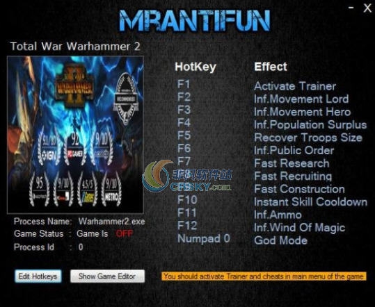 全面战争战锤2十六项修改器 v3.4