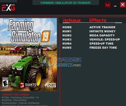 模拟农场19五项修改器 FutureXv1.3