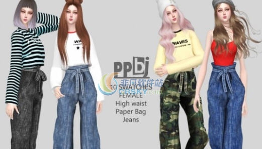 模拟人生4高腰纸袋牛仔裤MOD v2.6