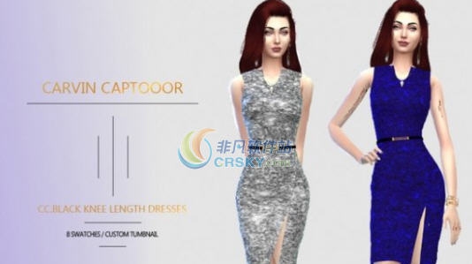 模拟人生4黑金腰带无袖连衣裙MOD v2.3