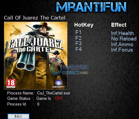 狂野西部毒枭四项修改器 v3.4