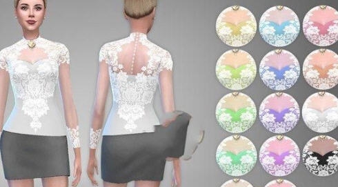 模拟人生4白色蕾丝上衣MOD v2.4